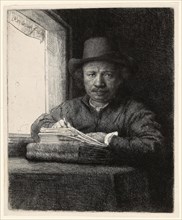 Self-Portrait Etching at a Window, 1648, Rembrandt van Rijn, Dutch, 1606-1669, Netherlands,