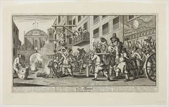 Burning the Rumps at Temple Bar, plate eleven from Hudibras, February 1725/26, William Hogarth,