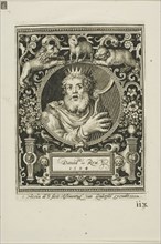 King David, plate five from The Nine Worthies, 1594, Nicolaes de Bruyn (Flemish, 1571-1656),