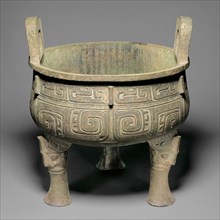 Cauldron, Western Zhou dynasty (1046–771 BC ), early 9th century BC, China, Bronze, 49 × 43 cm (19