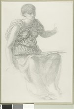 Study for One of the Fates, c. 1865, Sir Edward Burne-Jones, English, 1833-1898, England, Charcoal