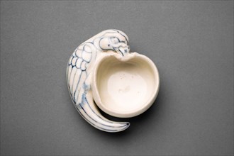 Bowl with Relief Parrot, 15th century, Vietnam, Vietnam, Porcelain with blue underglaze, 3.6 x 9.3