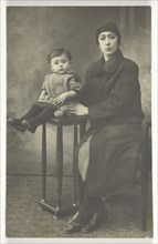 Untitled Postcard (Woman with Boy on Stand), 1873, Probably French, 19th century, France, Gelatin