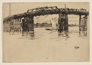Old Battersea Bridge, 1879, James McNeill Whistler, American, 1834-1903, United States, Etching and