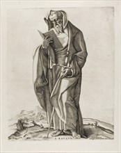 An Old Man Standing: Saint Paul, c. 1545, Nicolas Beatrizet, French, 1515-1565, France, Engraving