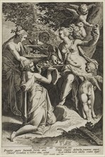 Venus Receiving Gifts, c. 1588, Aegidius Sadeler (Flemish, 1570-1629), after Bartholomaeus Spranger
