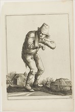 Tramp with a Sling, 1634/38, Pieter Jansz Quast, Dutch, 1606-1647, The Netherlands, Engraving, with