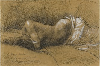 Study of a Sleeping Woman, c. 1867, Pierre Puvis de Chavannes, French, 1824-1898, France, Black