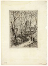 Path at Pontoise, 1882, Camille Pissarro, French, 1830-1903, France, Aquatint and drypoint in black