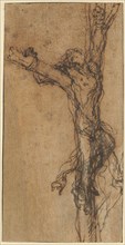 Study for Polycrates’ Crucifixion, c. 1662, Salvator Rosa, Italian, 1615-1673, Italy, Pen and brown