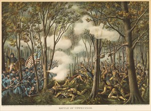 Battle of Tippecanoe, 1889, Unknown Artist, published by Kurz and Allison (American, founded in