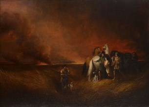 The Prairie on Fire, 1827, Alvan Fisher, American, 1792–1863, United States, Oil on canvas, 61 × 83