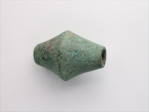 Biconical Bead, Geometric Period (800–600 BC), Greek, Thessaly, Greece, Bronze, 3.7 × 5.1 × 3.7 cm
