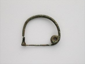 Bow Fibula (wire), Geometric Period (800–600 BC), Greek, Thessaly, Greece, Bronze, 3.3 × 4.4 × 0.8