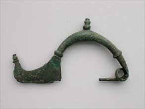 Bow Fibula, Geometric Period (800–600 BC), Greek, Thessaly, Greece, Bronze, 5.0 × 8.8 × 0.7 cm (2 ×