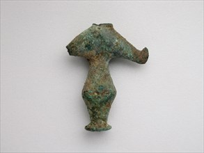 Biconical Bead with Bird, Geometric Period (800–700 BC), Greek, Thessaly, Greece, Bronze, 4.3 × 3.3