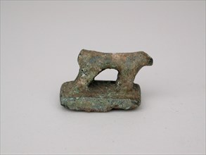 Seal with Quadruped, Geometric Period (800–600 BC), Greek, Thessaly, Thessaly, Bronze, 2.0 × 3.1 ×