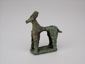 Seal with Quadruped, Geometric Period (800–600 BC), Greek, Thessaly, Thessaly, Bronze, 4.1 × 3.8 ×
