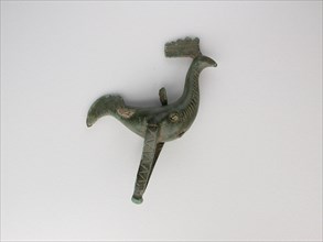 Rooster, Geometric Period (800–600 BC), Greek, Thessaly, Thessaly, Bronze, 9.3 × 5.9 × 2.2 cm (3