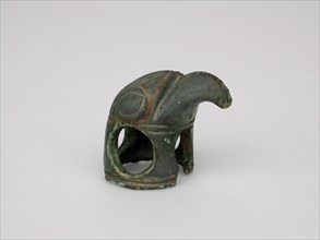 Hawk Head, Geometric Period (800–600 BC), Greek, Thessaly, Greece, Bronze, 2.0 × 2.2 × 1.6 cm (3/4