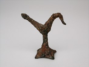 Bird on a Stand, Geometric Period (about 700 BC), Greek, Thessaly, Greece, Bronze, 4.2 × 4.4 × 2.0