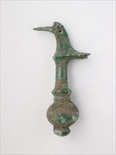 Bird on a Knob, Geometric Period (800–600 BC), Greek, Thessaly, Greece, Bronze, 6.8 × 3.4 × 1.9 cm