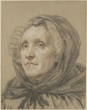 Portrait of the Artist’s Mother, 1775, Jean-Baptiste Greuze, French, 1725-1805, France, Black, red,