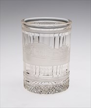 Beaker, 1830/40, Probably Czech Republic, Bohemia, Bohemia, Blown, engraved, and cut glass, 11.1 ×