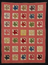 Crib Quilt, 19th century, United States, Cotton, plain weaves, mostly printed and 2:2 Z twill