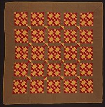 Bedcover (Jacobs Ladder quilt), 19th century, United States, Cotton, plain weaves, pieced, quilted,