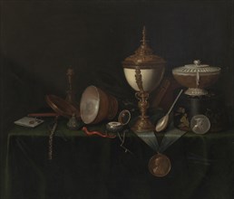 Still Life with Ostrich Egg Cup and the Whitfield Heirlooms, c. 1670, Pieter Gerritsz. van