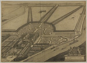 Hampton Court, plate six from Britannia Illustrata, published 1707, Jan Kip (Dutch, c. 1653-1722),