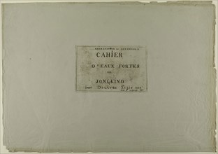 Cover page, from Cahier de six eaux-fortes, vues de Hollande, 1862, Johan Barthold Jongkind, Dutch,