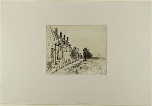 Houses Along the Canal, from Cahier de six eaux-fortes, vues de Hollande, 1862, Johan Barthold