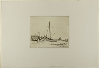 The Moored Boat, from Cahier de six eaux-fortes, vues de Hollande, 1862, Johan Barthold Jongkind,