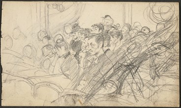 Audience at a Parisian Theatre I, c. 1885, Giovanni Boldini, Italian, 1842-1931, Italy, Graphite on