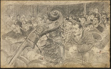 Audience at a Parisian Theatre II, c. 1885, Giovanni Boldini, Italian, 1842-1931, Italy, Graphite