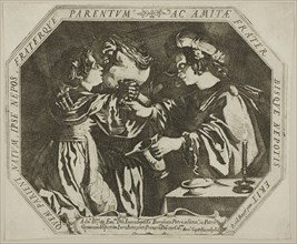 Lot and His Daughters, c. 1625, Bernardino Capitelli (Italian, 1589-1639), after Rutilio Manetti