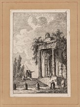 Plate Four from Evenings in Rome, 1763/64, Hubert Robert, French, 1733–1808, France, Etching in