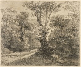 A Sunlit Path through a Wood, 1750/59, Thomas Gainsborough, English, 1727-1788, England, Graphite,