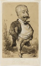 Caricature of a Man, 1859, Etienne Carjat, French, 1828–1906, France, Charcoal, heightened with