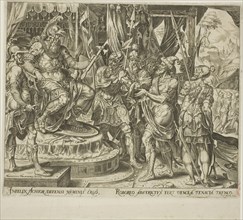 Achior Pleading with Holofernes for the Israelites, plate one from The Story of Judith and