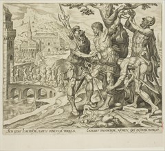 The Israelites Finding Achior Tied to a Tree, plate two from The Story of Judith and Holofernes,