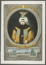 Othman Kahn III, from Portraits of the Emperors of Turkey, 1815, John Young, English, 1755-1825,
