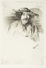 Whistler with a Hat, 1859, James McNeill Whistler, American, 1834-1903, United States, Drypoint