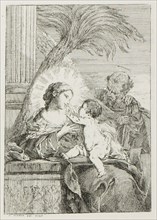 Rest of the Holy Family in Egypt, 1764, Charles-François Hutin, French, 1715-1776, France, Etching