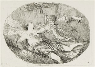 Tarquin and Lucretia, 1764, Charles-François Hutin, French, 1715-1776, France, Etching in black on