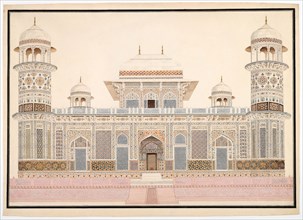 I’timad-ud-Daula’s Tomb at Agra, c. 1820, India, Agra, India, Watercolor on paper watermarked J.
