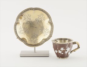 Cup and Saucer, Porcelain: c. 1780, Silver-gilt mounts:, Porcelain: Sèvres Porcelain Manufactory
