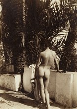 Male Nude, 1890, Wilhelm von Gloeden, German, 1856–1931, Germany, Albumen print, 18 × 13 cm